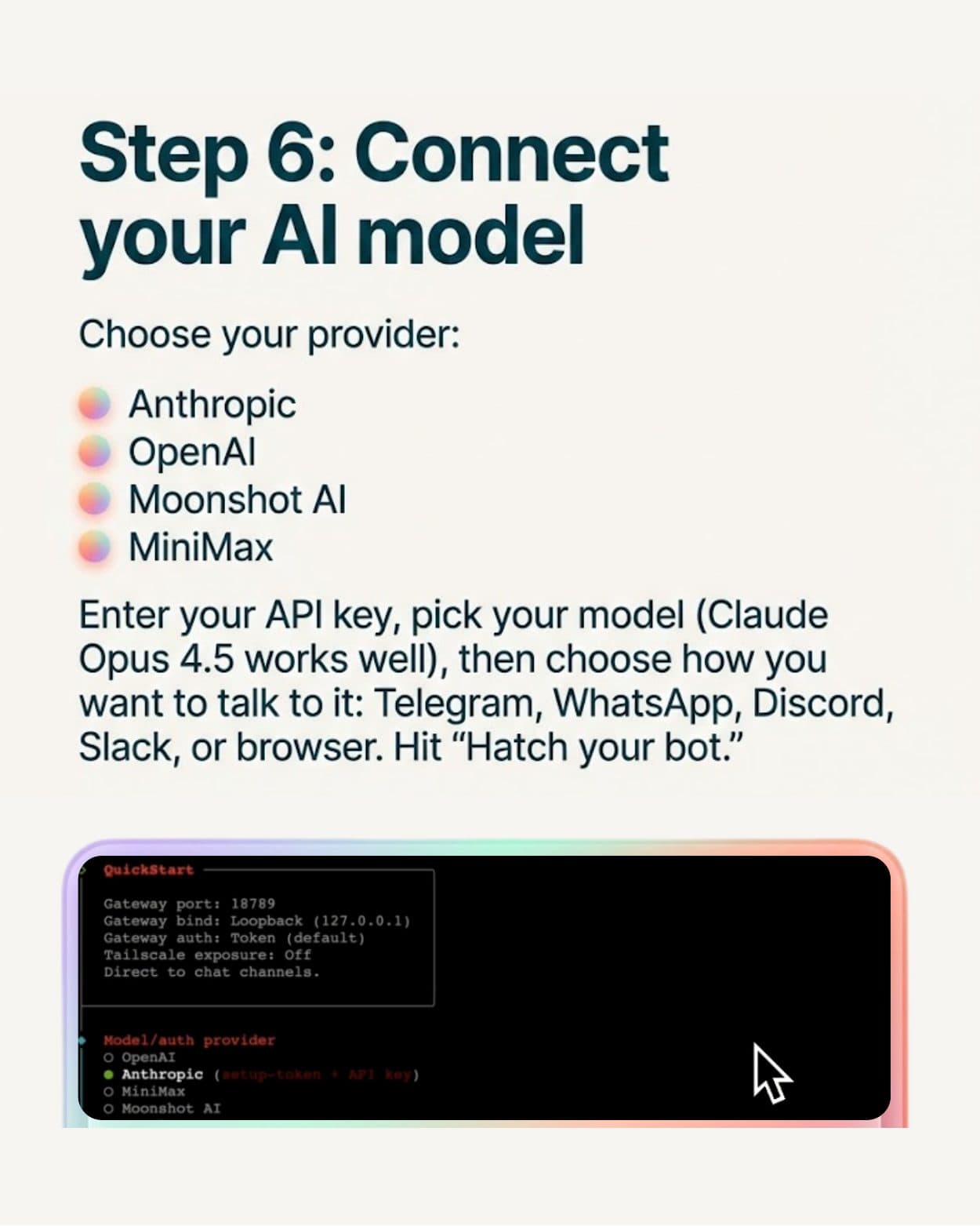 Eight-slide light-theme LinkedIn carousel for Pixis about setting up an AI assistant, slide 7 of 8